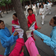 chinese women stretching